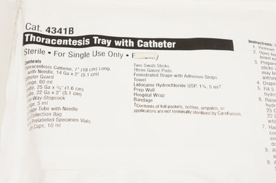 CareFusion 43418 Thoracentesis Tray with Cath. (x)